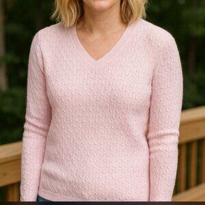 Tommy Hilfiger lightweight cable knit sweater Women's size LG Pink